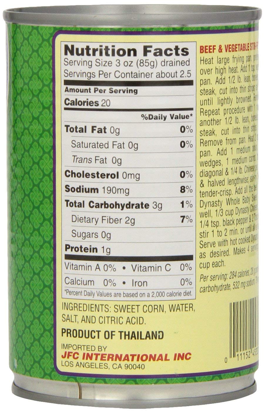 Dynasty Corn Baby 15-Ounce (Pack Of 12)