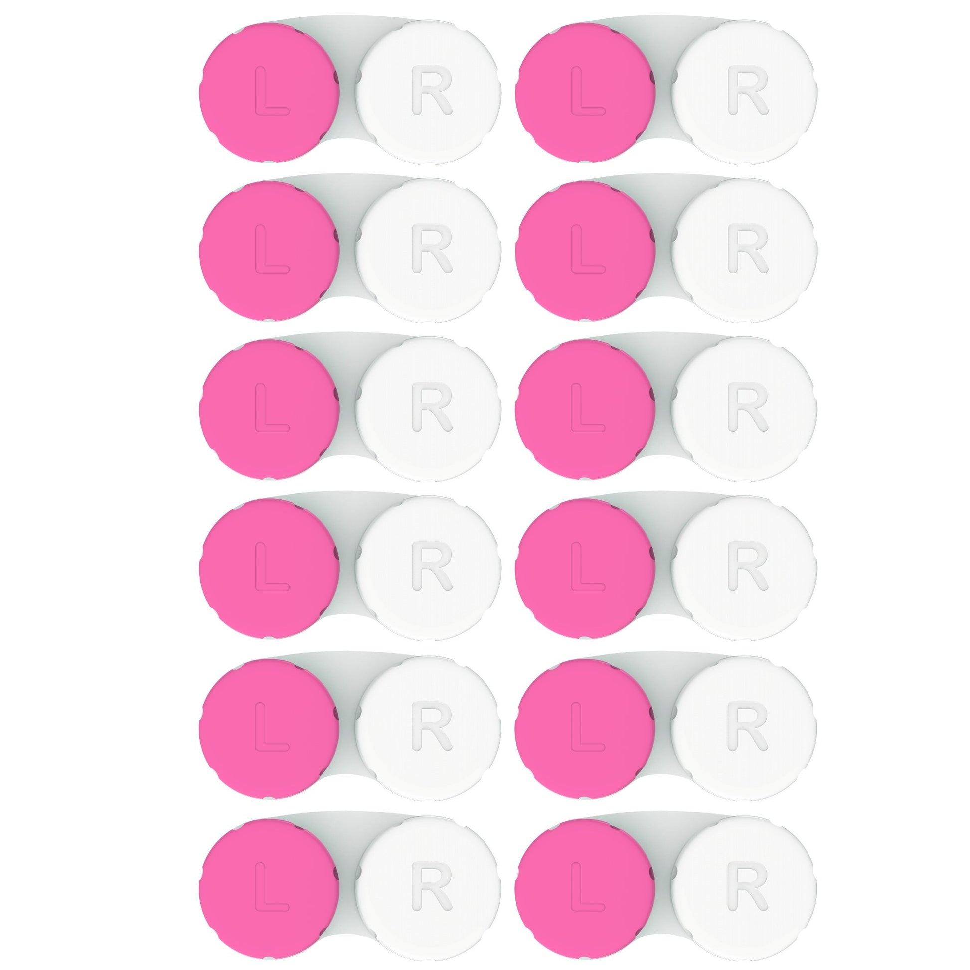 Axim Usa Contact Lens Cases 12 Pack. One Year Bulk Supply. Protect Your Eyes By Changing Your Lens Case Monthly (Pink 01)