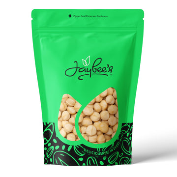 Jaybees Raw Macadamia Nuts - Jumbo Unsalted Whole, High Protein Snack, 2 Pound Bulk Bag