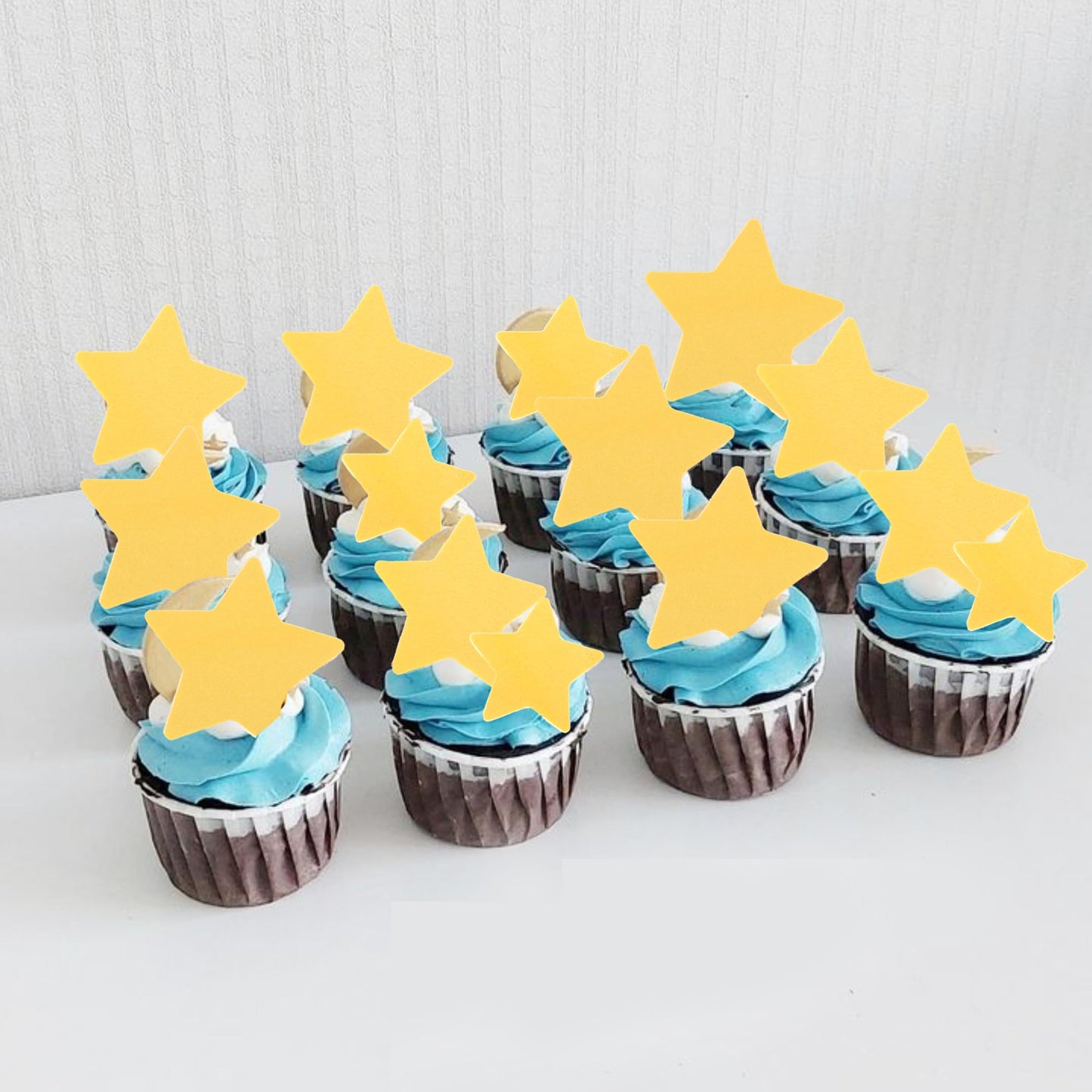 60 Pcs Edible Gold Star Cupcake Toppers Edible Stars For Cake Decorating Edible Twinkle Star Cupcake Picks Baby Shower Cake Deco