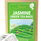 Teelux Jasmine Green Tea Bags, Natural Caffeinated Jasmine Scented Green Tea With Pleasant Aroma, 100 Count Tea Bags