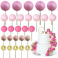 Astaron 50 Pcs Ball Cake Topper Sticks Mini Balloons For Cake Decorating Supplies Foam Balls Cake Decorations For Baby Shower Ca