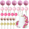 Astaron 50 Pcs Ball Cake Topper Sticks Mini Balloons For Cake Decorating Supplies Foam Balls Cake Decorations For Baby Shower Ca