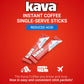 Kava Instant Coffee Single Serve Stick Packets, Low Acid, 20 Count (Pack of 3)