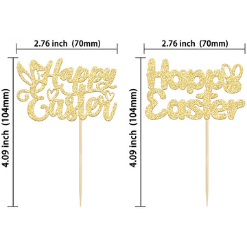 Gyufise 24 Pack Happy Easter Cupcake Toppers Happy Easter Cupcake Picks For Spring Theme Kids Birthday Baby Shower Easter Party
