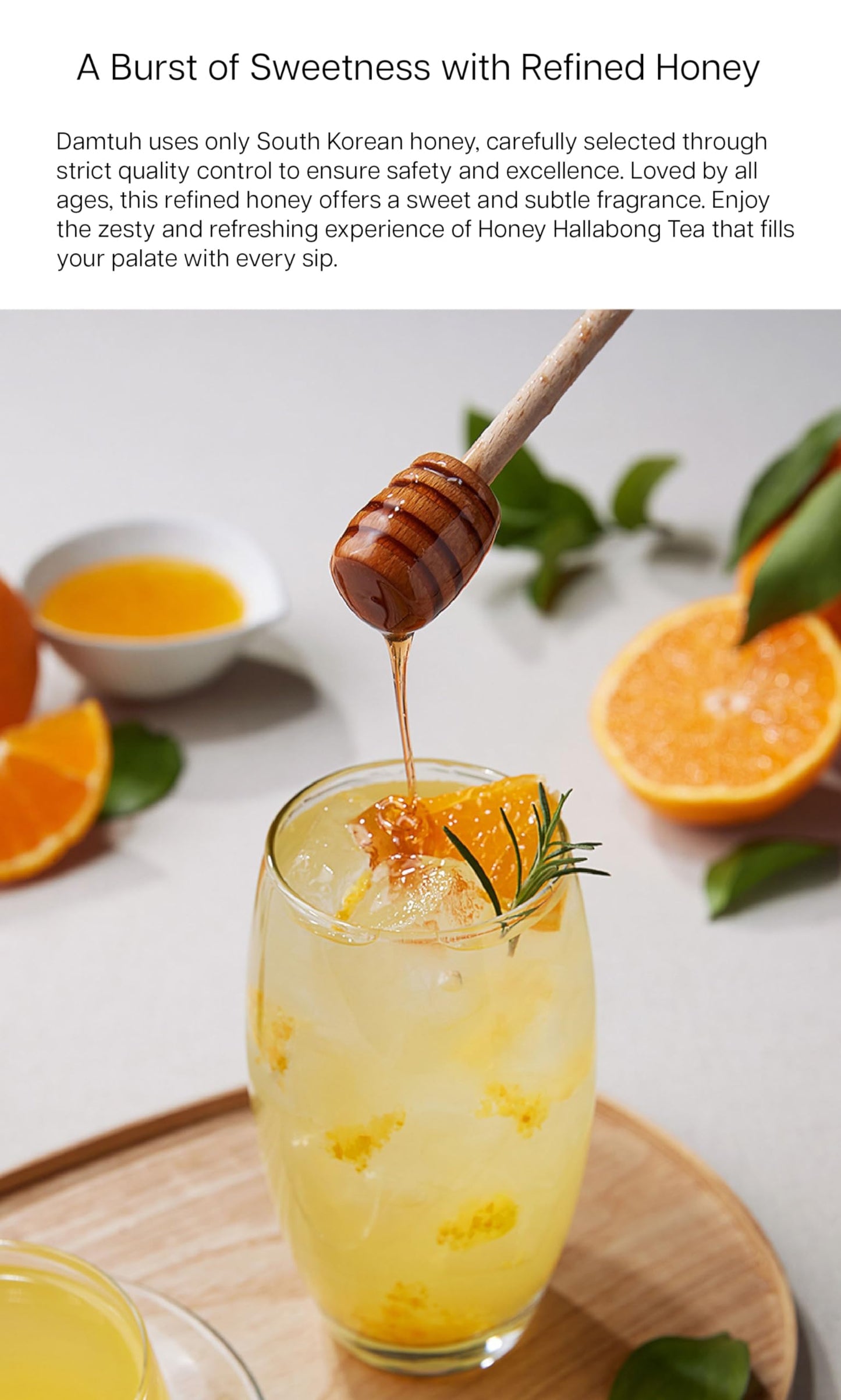 Damtuh Honey Jeju Hallabong Tangerine - Natural Sweetness With Real Tangerine Slices, No Artificial Additives - Perfect For Tea,