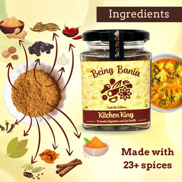 Being Bania Kitchen King Masala, 100G | 100% Natural Spices Mix | No Garlic Or Onion | No Msg | Kitchen Masala Powder | Exotic I