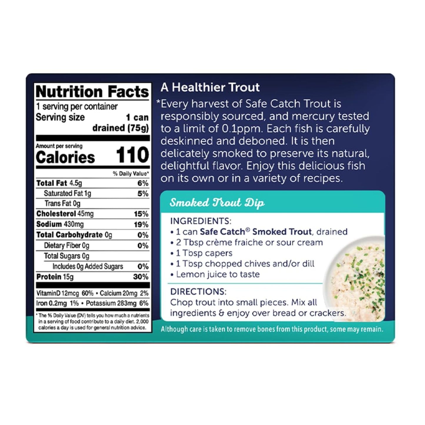 Safe Catch Smoked Rainbow Trout Fillets, Skinless & Boneless Canned Fish, Mercury Tested, 4 oz (Pack of 6)