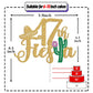 Tivurcia Fiesta 17th Cake Topper, Gold Tropical Hawaiian Theme Decoration