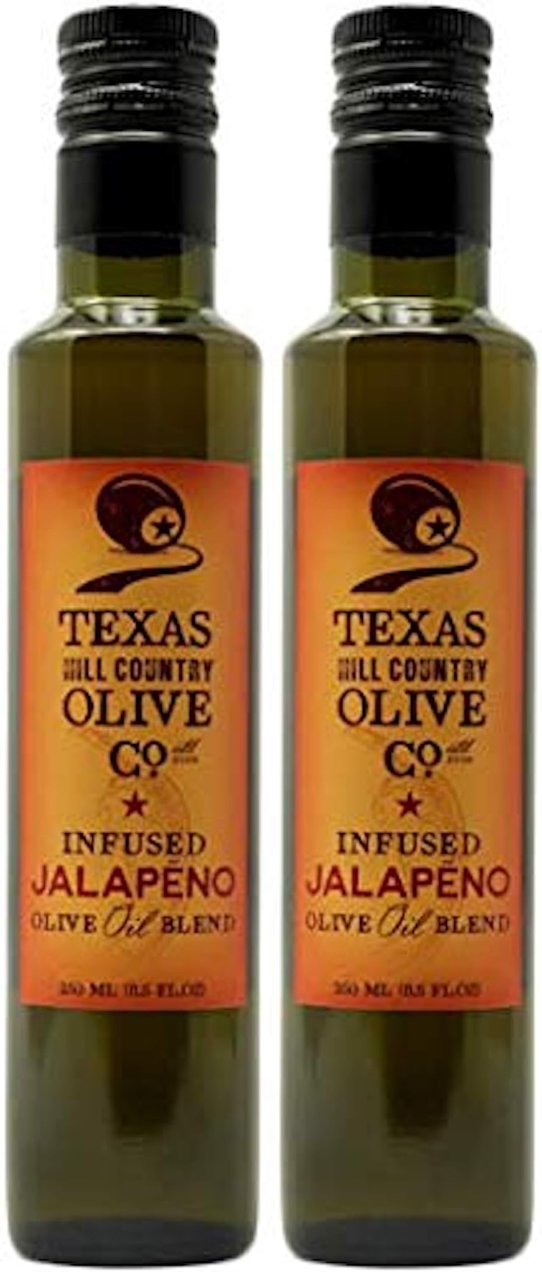 Texas Hill Country Olive Co Jalapeno Infused Olive Oil, Cold Pressed Gourmet, 8.5 oz (2 Pack)