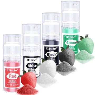 Edible Glitter Spray - 4 Color Edible Glitter for Cocktails, Food Grade Luster Dust Edible, Cake Decorating Shimmering Glitter, 