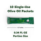 Olizzi Premium Organic Extra Virgin Olive Oil Packets, Cold Pressed, USDA Organic, 10 Individual Packs