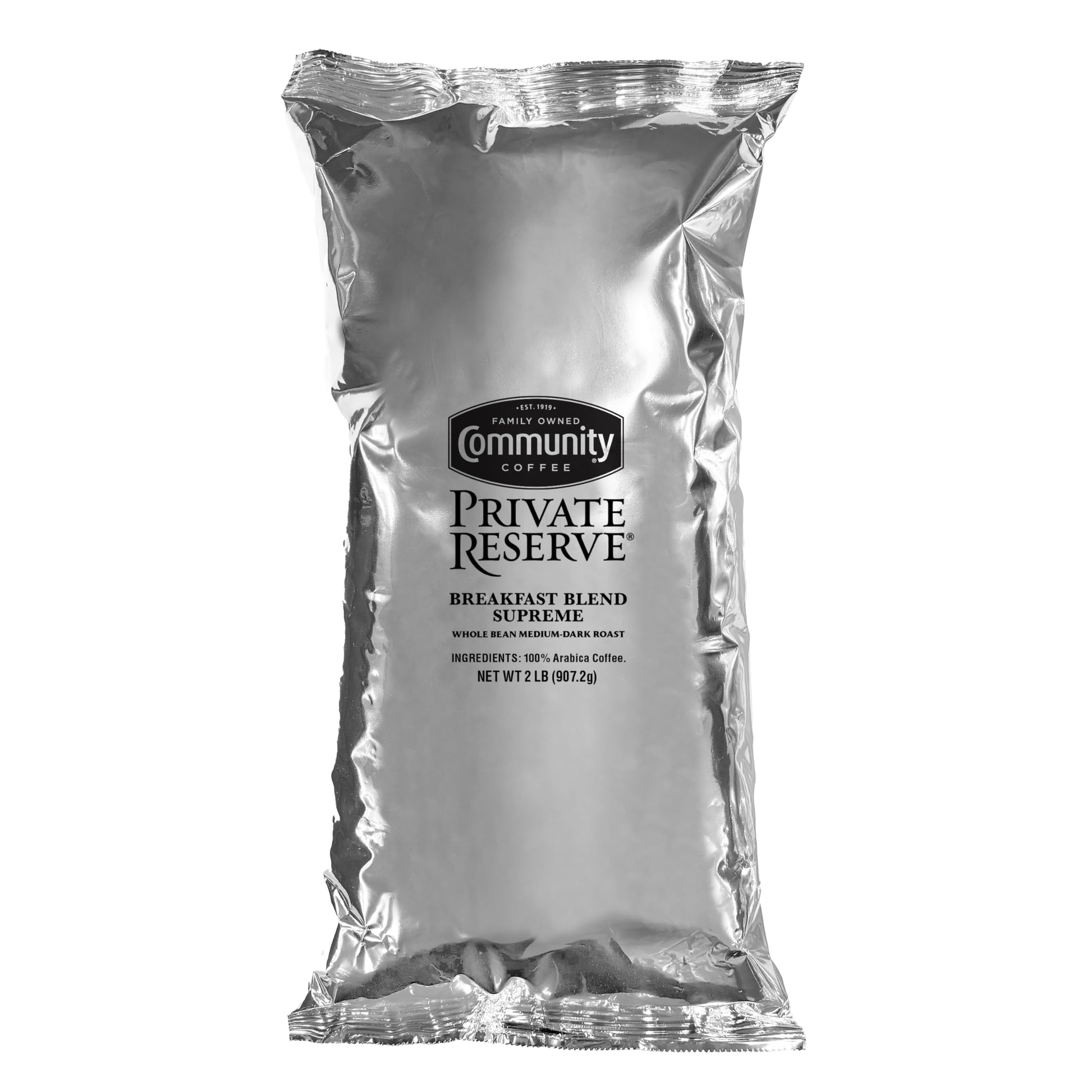 Community Coffee Private Reserve Breakfast Blend Supreme Whole Bean Coffee  Medium Roast  32 Ounce Bag (Pack of 1)