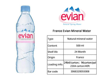 Evian French Mineral Water 500ml (Box of 24 Bottle)