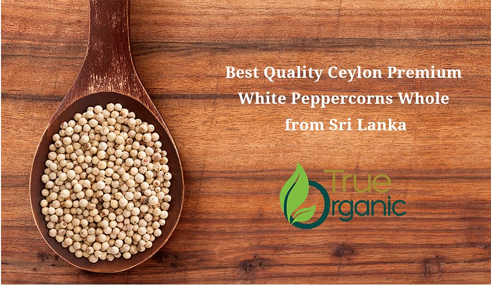 True Organic White Peppercorns Whole, 16Oz Organic White Pepper, Usda Organic White Pepper, Organic White Peppercorns, 100% Pure