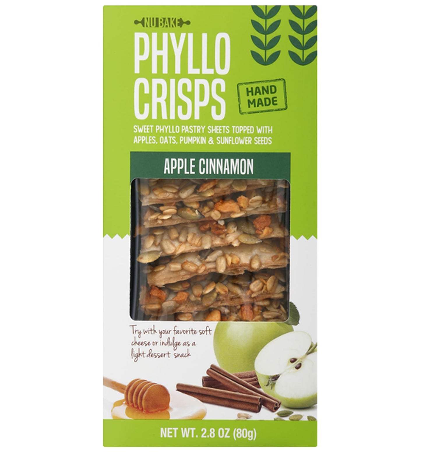 Nu Bake Phyllo Crisps - Apple Cinnamon Snack Bundle, 2 Pk, 2.8 oz, Brown Warm Tones