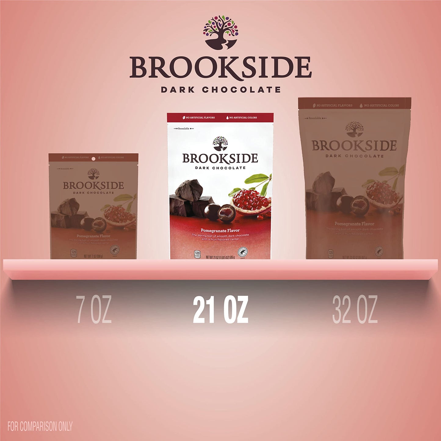 Brookside Dark Chocolate And Pomegranate Flavored Snacking Chocolate Bag, 21 Oz