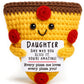 Mini Christmas Daughter Gifts from Mom Dad Cute Handmade Crochet Pizza for Motivational Encouragement Inspirational Christmas Bi