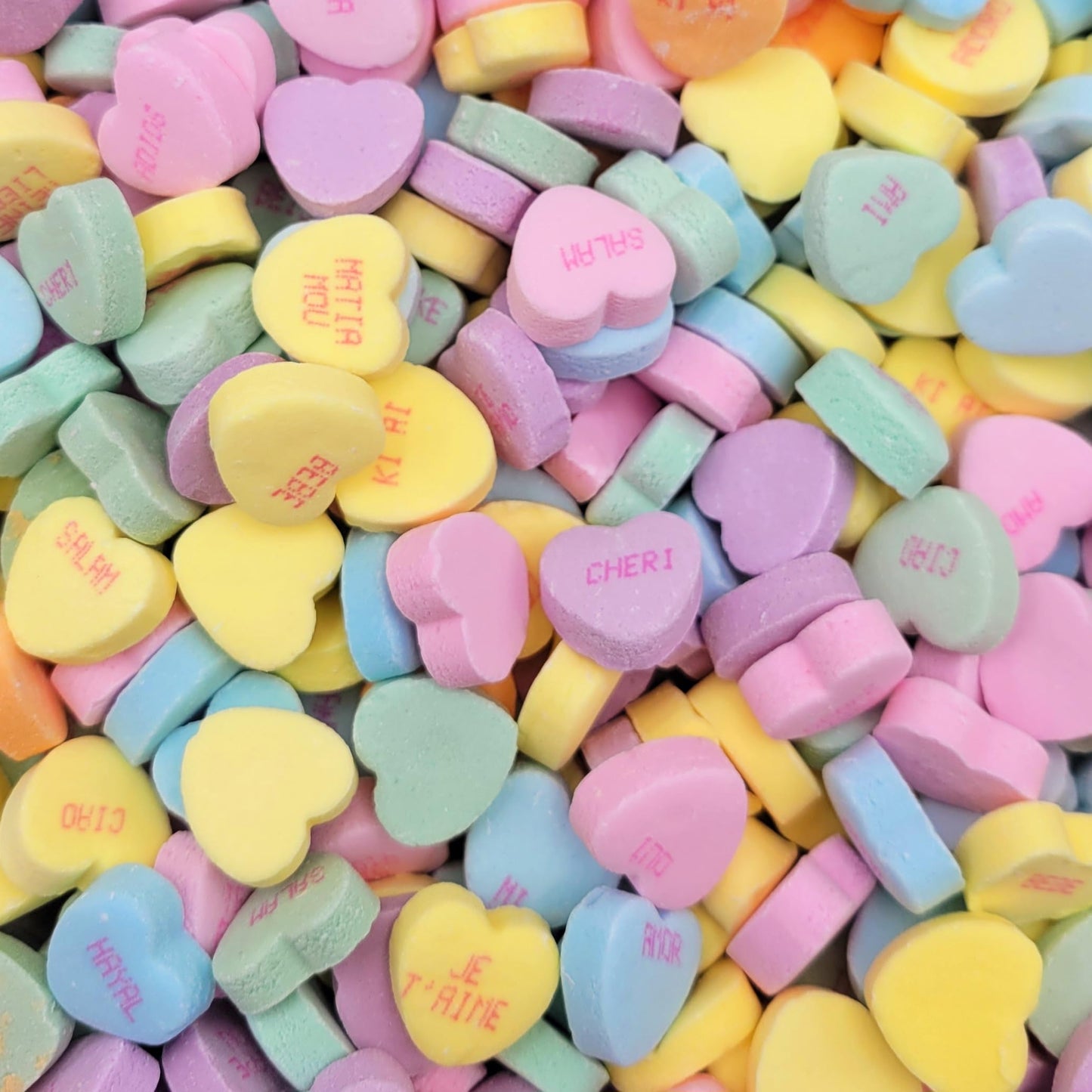 Conversation Hearts Bulk - Global Peace Tiny Conversation Candy Hearts - Hard Candy Bulk - 2 Pounds Bulk Candy