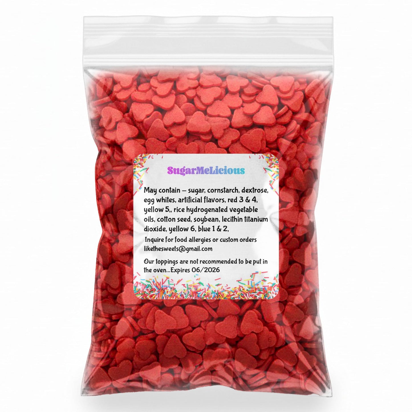 Sugarmelicious Jumbo Red Hearts Sprinkles  8Oz Bag  Perfect For Decorating Cakes  Cupcakes  Cookies  Ice Cream & More  Vibrant Edible Heart Shaped Sprinkles For Valentines Day  Weddings  & Special Occasions