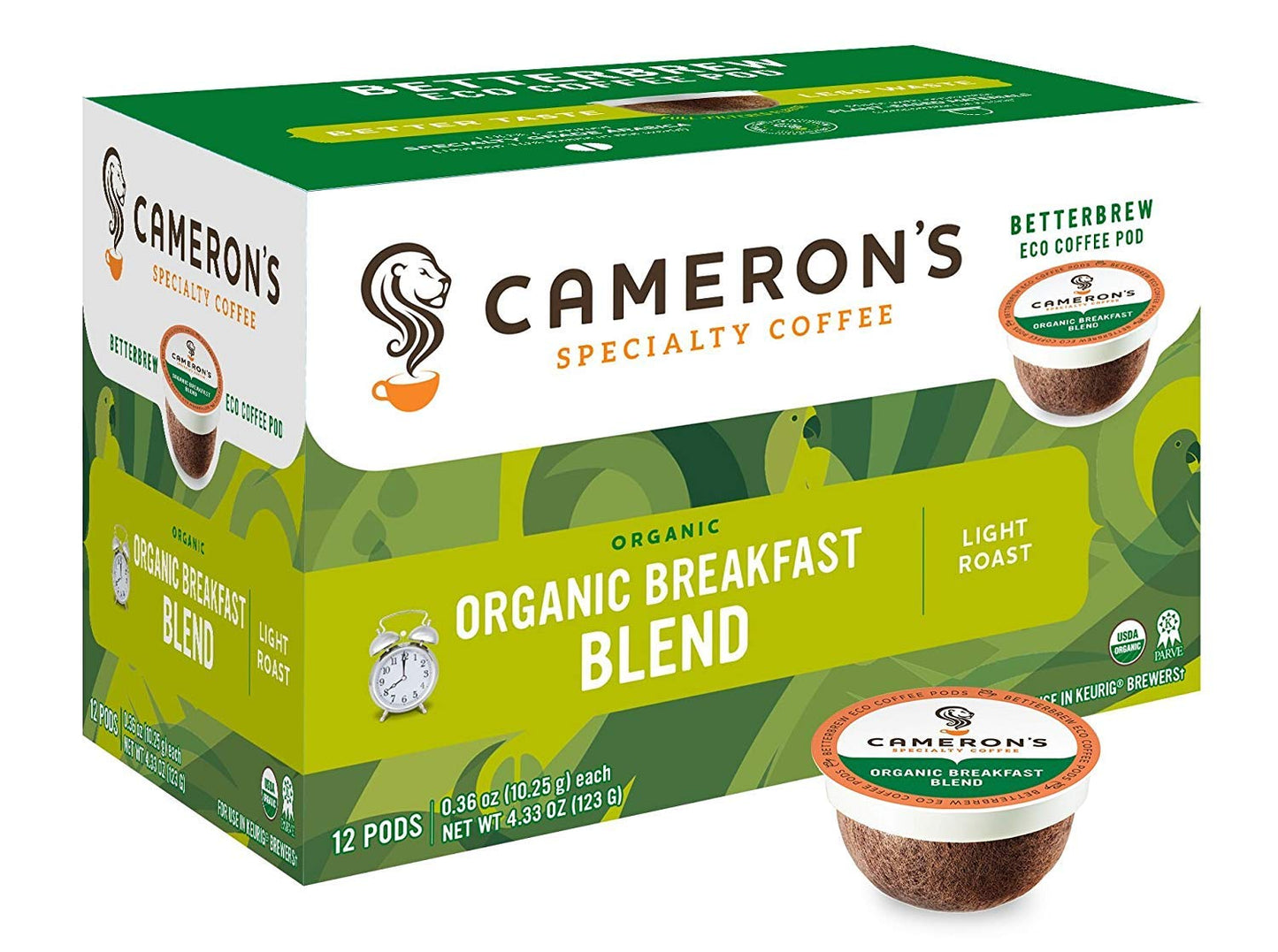Cameron s Coffee Organic Breakfast Blend Single Serve Pods, 12 Count, 4.33 Ounce (Pack of 6)
