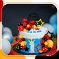 Teenyyou 57 Pcs Cake Topper Set - Black Red Yellow Star Decorations for Birthday, Baby Shower - Various Sizes