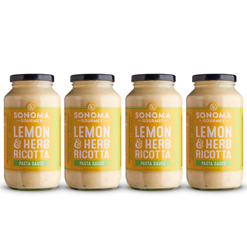 Lemon Herb Ricotta Pasta Sauce | Non-Gmo, Gluten-Free And No-Sugar Added | Fresh Ingredients | 25 Ounce Jars (Pack Of 4)