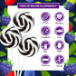 EORA Black Swirl Lollipops, 32 Count Individually Wrapped, Blackberry Flavor, Black & White Candy for Halloween