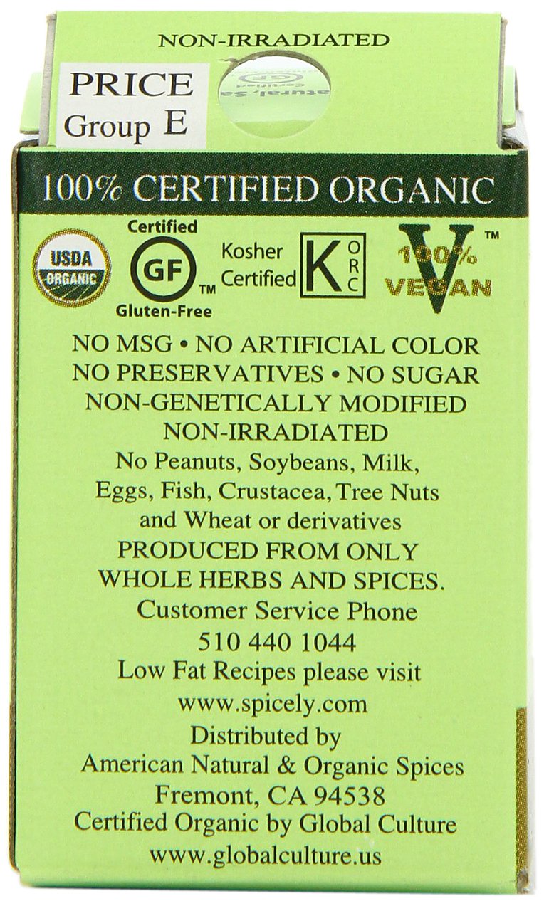 Spicely Organic Sesame Seed, White, 0.6 Ounce (Pack Of 6)