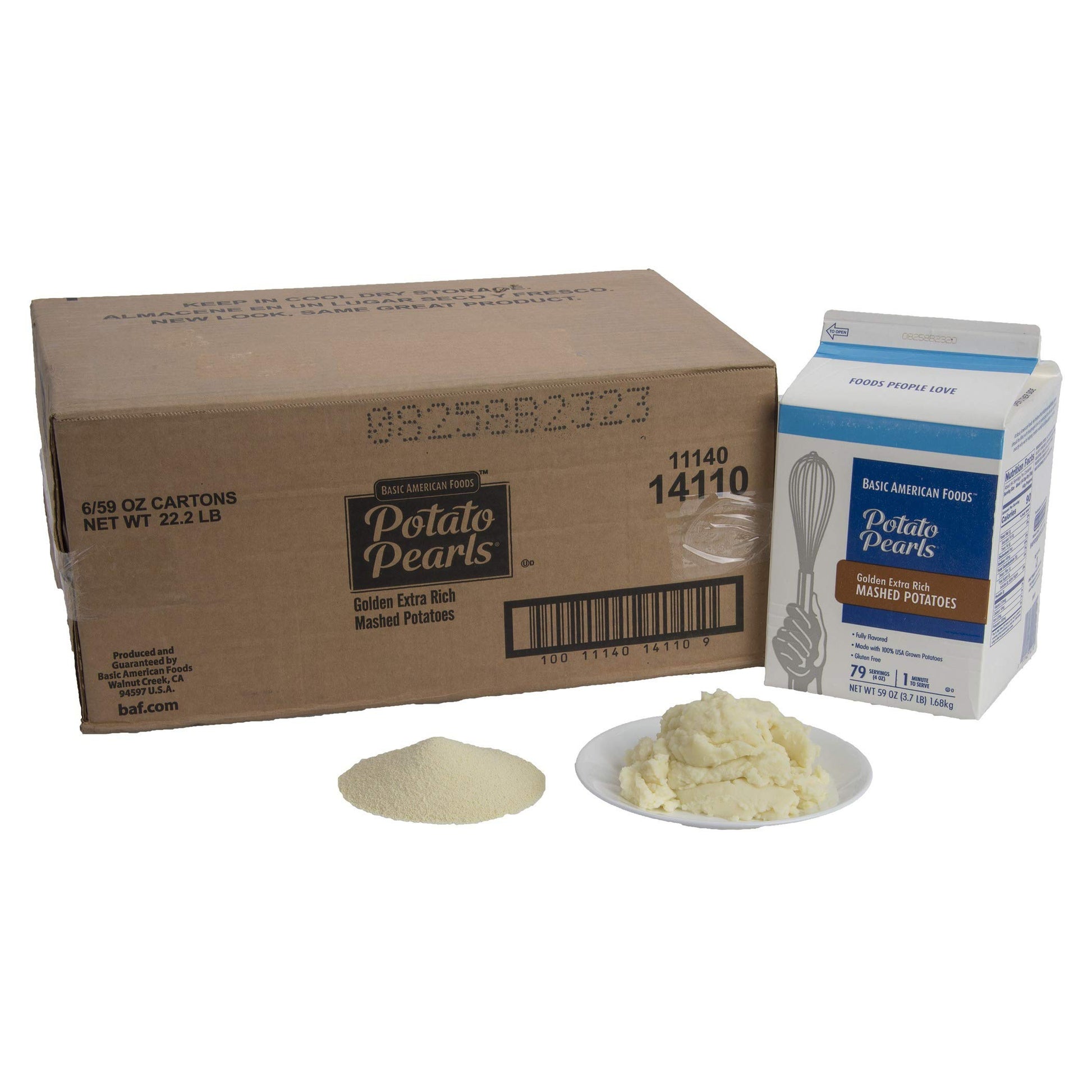 Basic American Foods Gold Extra Rich Mashed Potatoes, Large Size for Food Services and Restaurants, Easy To Prepare, Gluten Free