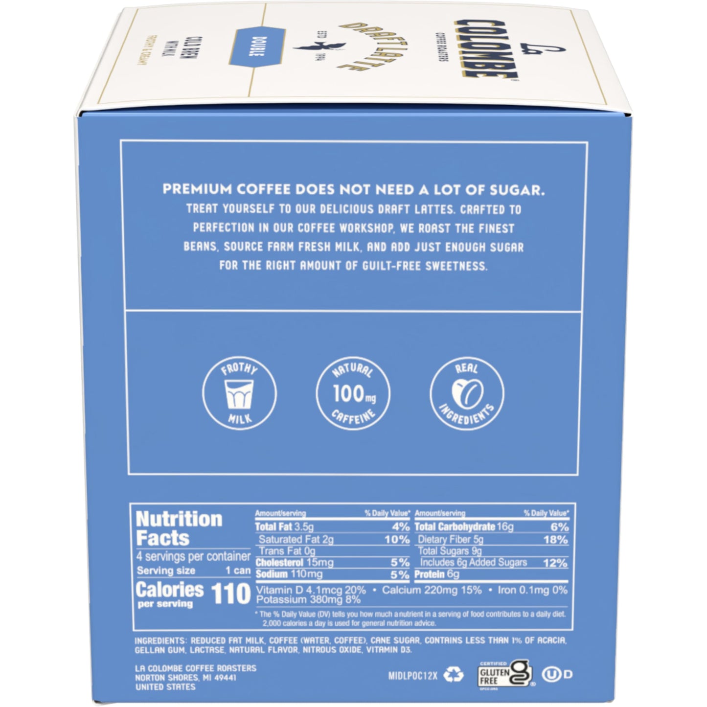 La Colombe Double Shot Draft Latte - 9 Fluid Ounce, 4 Count - Cold-Pressed Espresso And Frothed Milk - Made With Real Ingredient