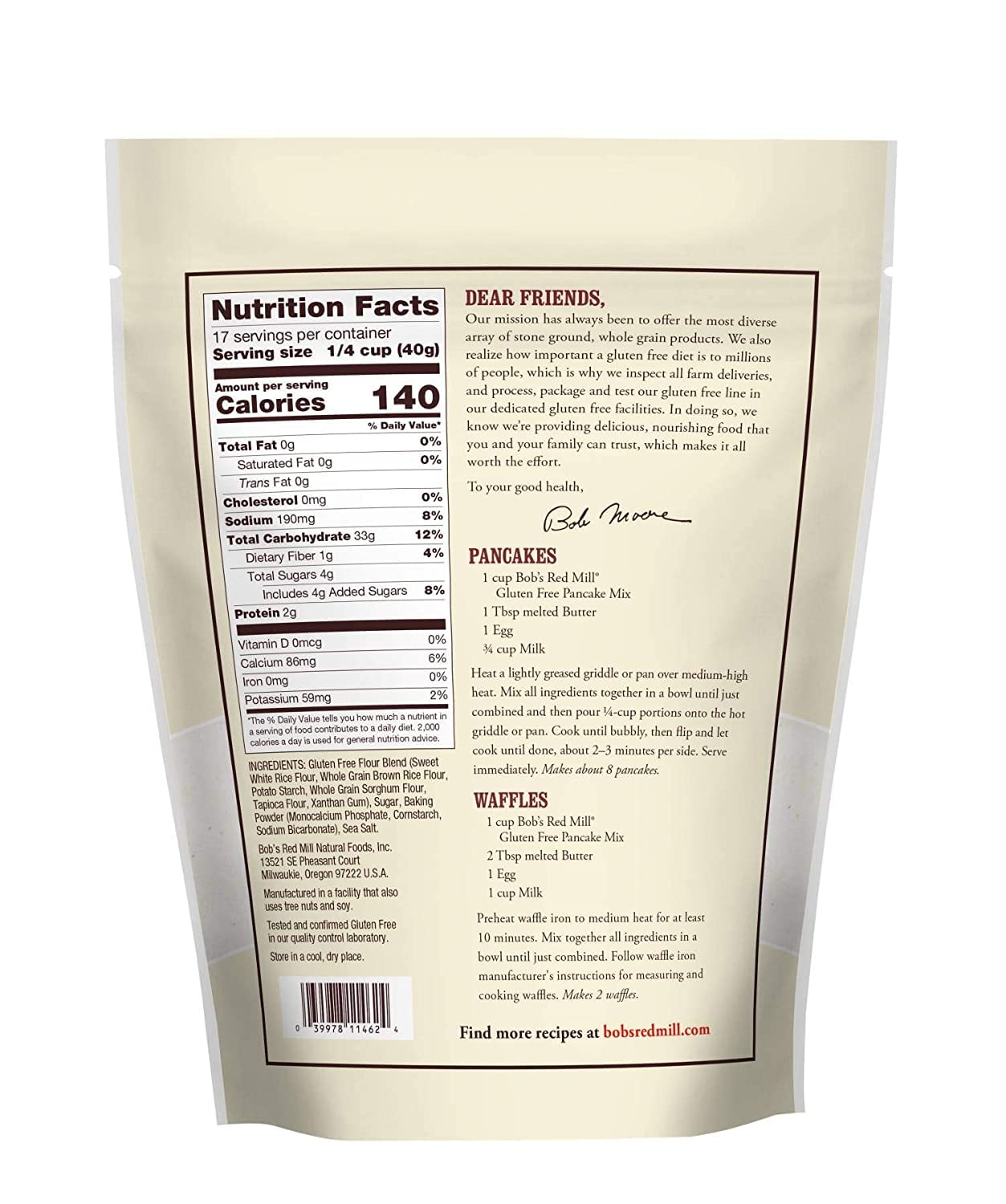 Bob'S Red Mill Gluten Free Pancake Mix - 22 Oz - 2 Pk