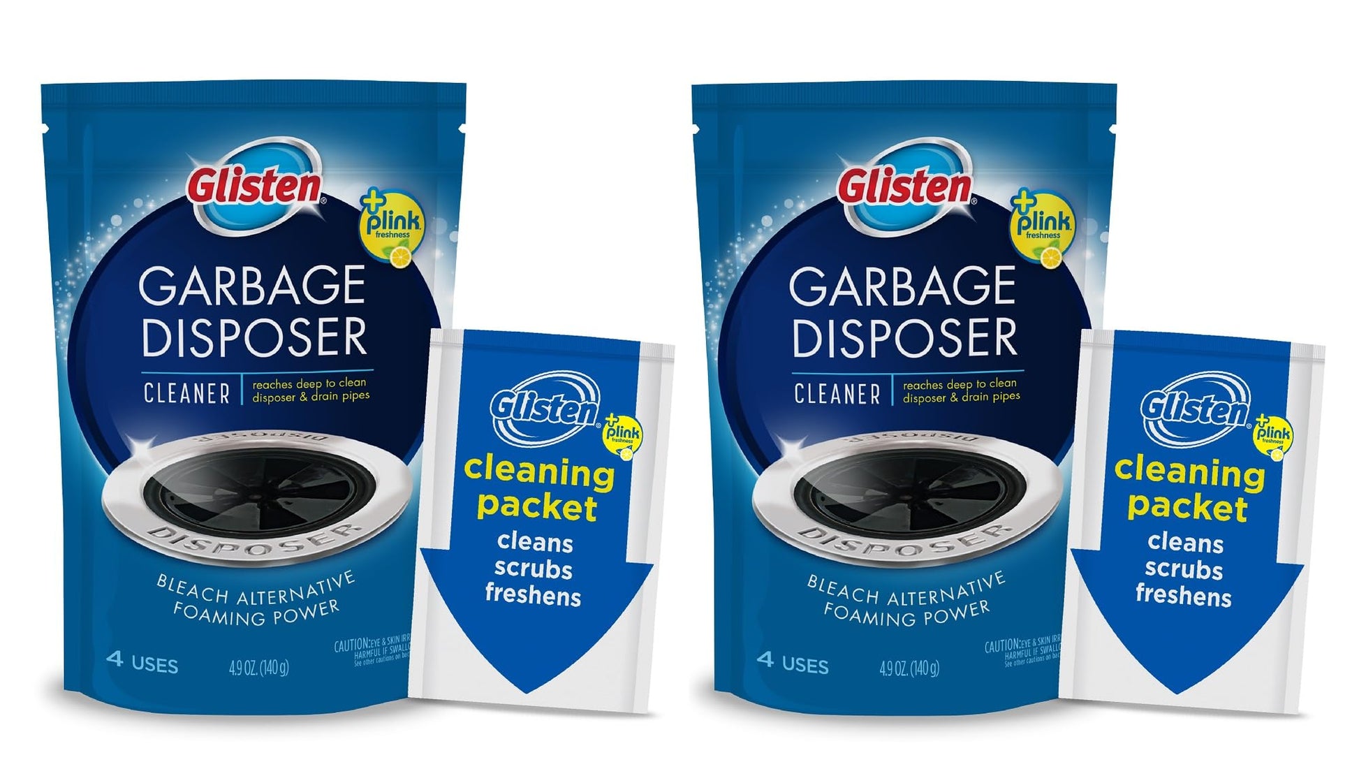 Glisten Glisten-Dp06N-Pb-2/Pack Dp06N-Pb Garbage Disposer Foaming Cleaner, Lemon Scent, 2-Pack (8 Uses), 2 Pack, Blue, 2 Count, 4.9 Ounce (Pack Of 2), 9 Ounce