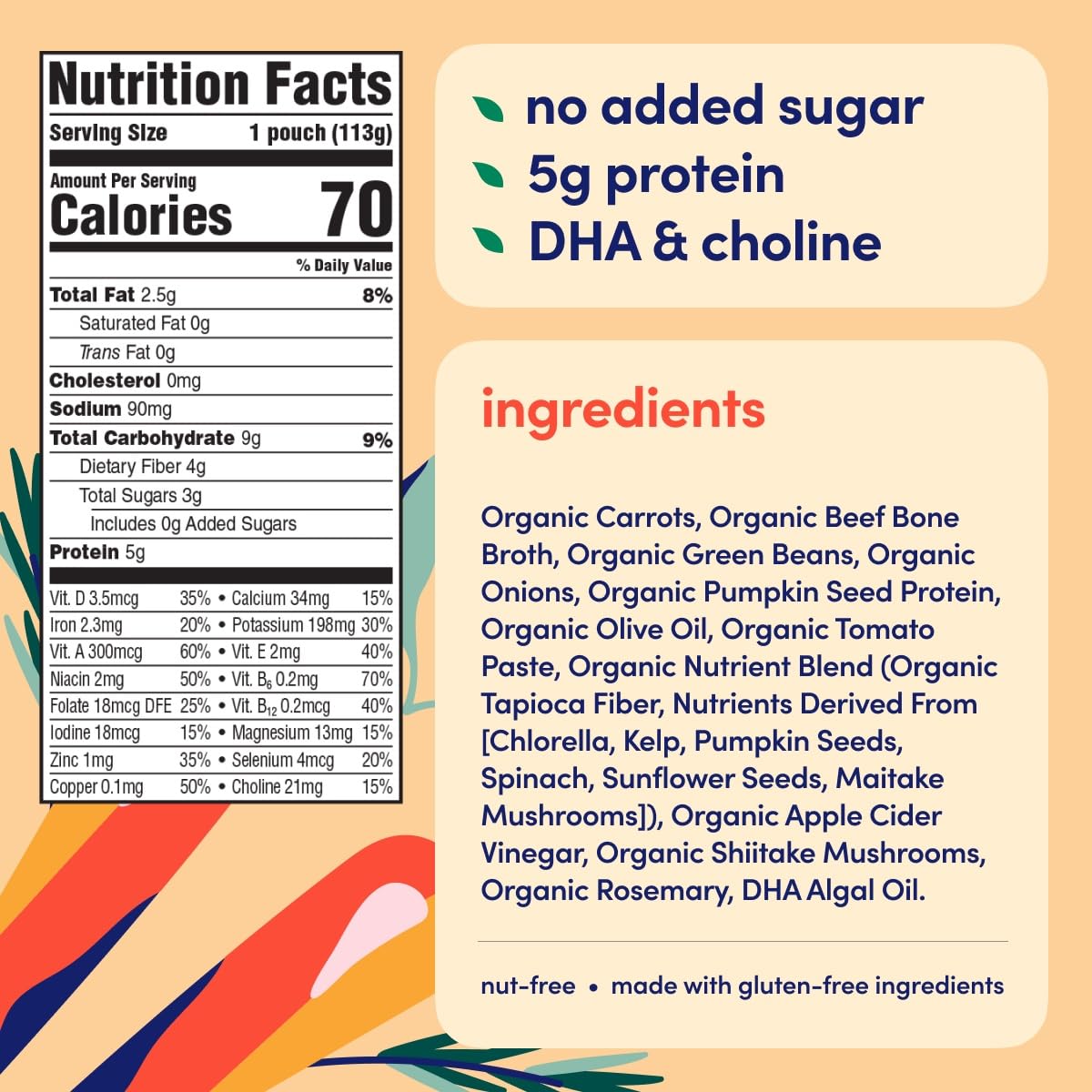 Cerebelly Organic Baby Food Pouches - Organic Beef Bone Broth Pouches | Protein, Healthy Fats, Non-Gmo | Baby Food Meals | 4 Oun