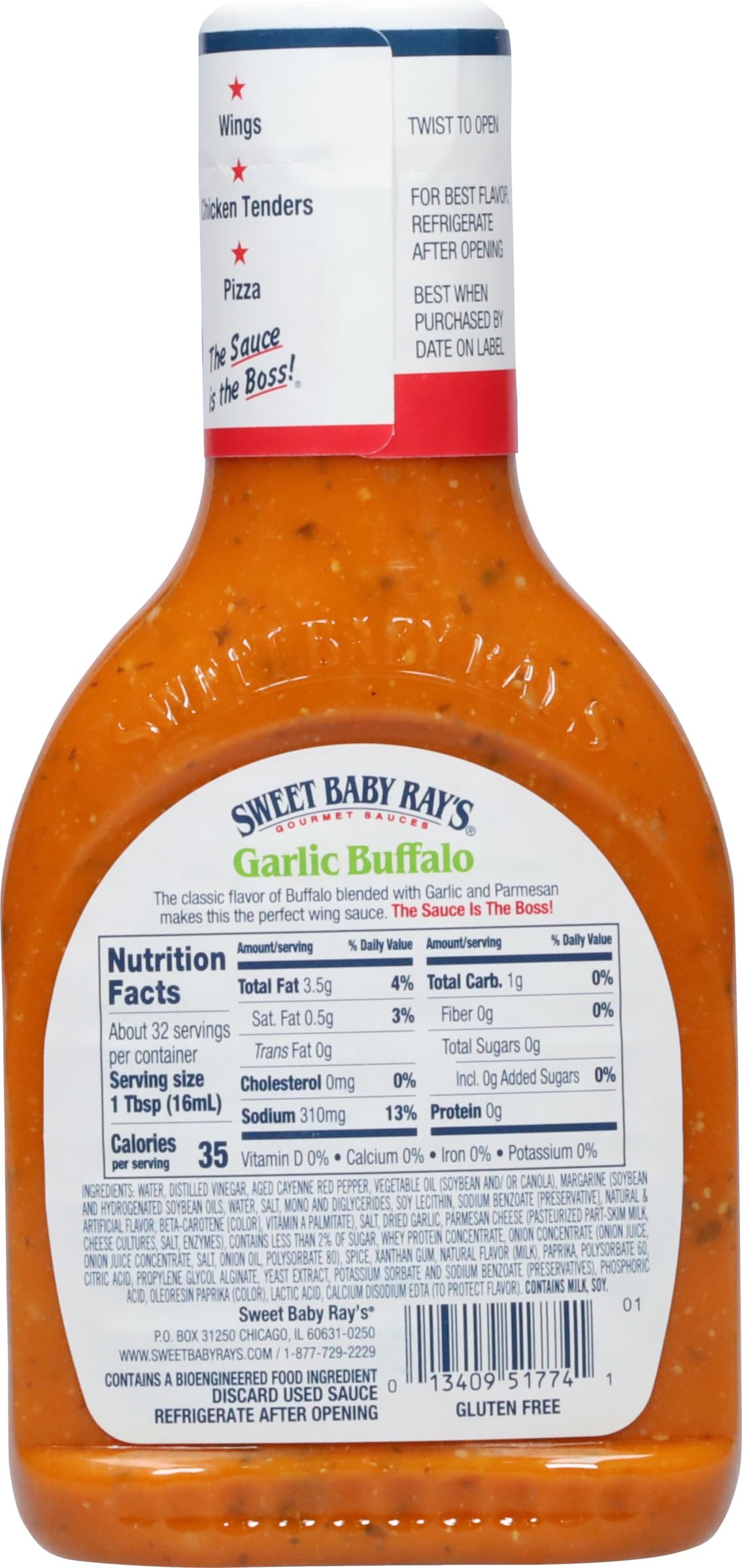 Sweet Baby Ray'S Gourmet Sauce & Marinade Variety Pack 1 Buffalo Wing Sauce, 1 Garlic Parmesan Sauce, 1 Garlic Buffalo Wing Sauc