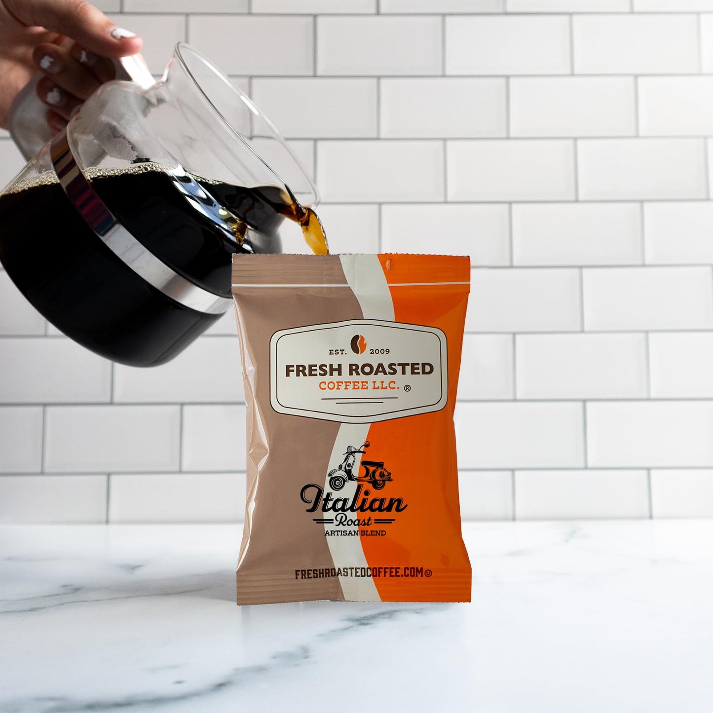 Fresh Roasted Coffee, Italian Roast, Pre-Ground Fractional Packs, 2.25 Ounce, 36 Count