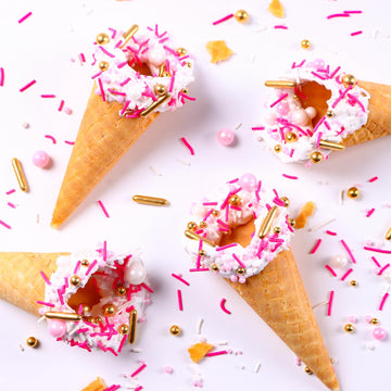 Sprinkles For Cake Decorating, Sujoygar Fancy Sprinkles Set For Cupcake Toppers, White Deluxe Pink Gold Sprinkles Mix For Ice Cr