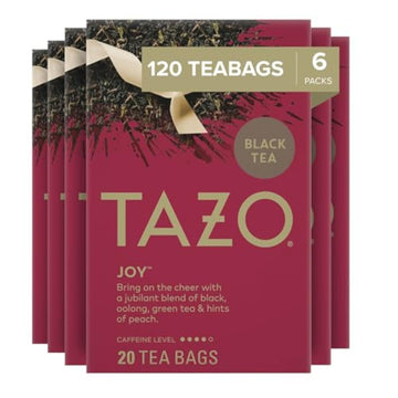Tazo Joy Limited Edition Seasonal Black Tea Blend Tea Bags, 120 Total Tea Bags (20Ct - Pack Of 6)