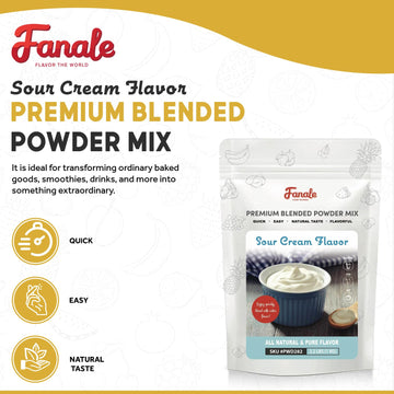 Fanale Premium Sour Cream Mix Bubble Tea Flavoring Powder | Perfect For Baking, Smoothies, Desserts And Drinks | Instant Flavori