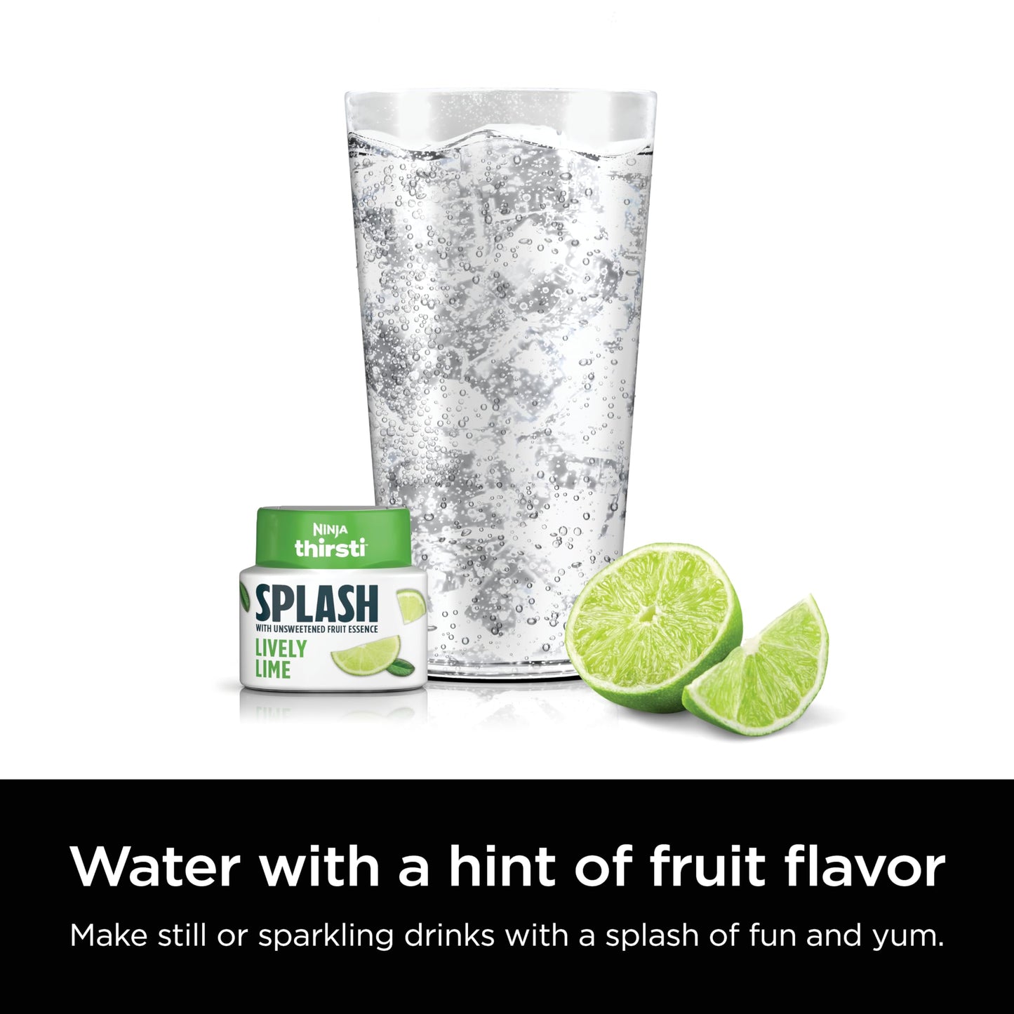 Ninja Thirsti Flavored Water Drops, Splash With Unsweetened Fruit Essence, Lively Lime, 3 Pack, Zero Calories,Zero Sugar, Zero S