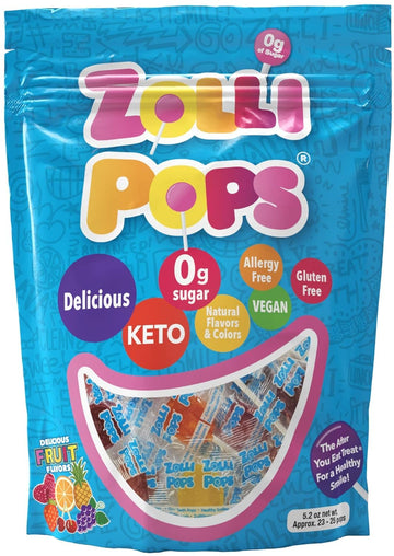 Zollipops Clean Teeth Lollipops, Anti Cavity, Sugar Free Candy for a Healthy Smile Great for Kids, Diabetics and Keto Diet, Natu