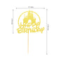 Arthsdite Castle Birthday Cake Topper, Castle Theme Birthday Party Decoration, Princess Prince Happy Birthday Cake Decoration -