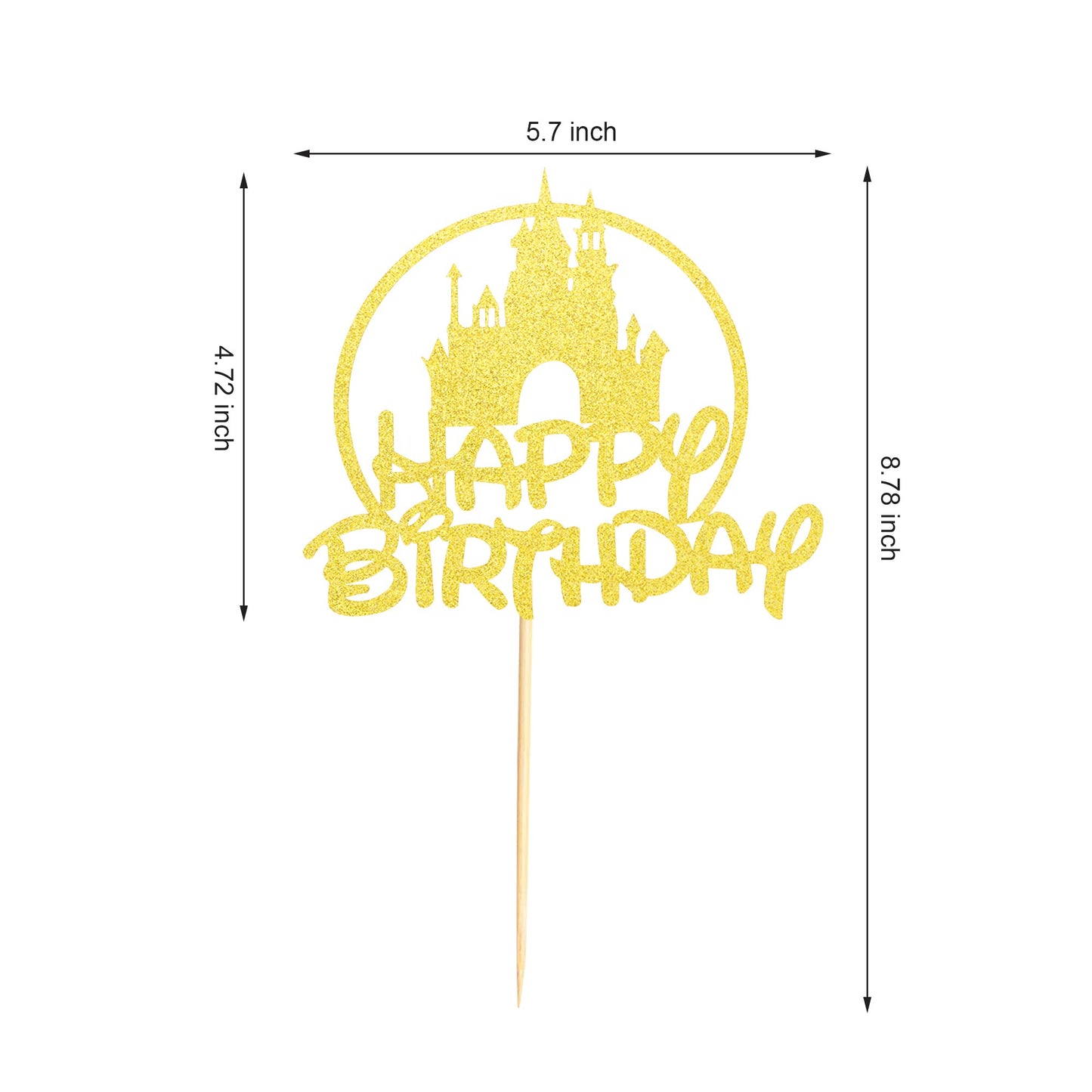 Arthsdite Castle Birthday Cake Topper, Castle Theme Birthday Party Decoration, Princess Prince Happy Birthday Cake Decoration -
