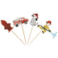 Ercadio 24 Pack Fireman Cupcake Toppers Fire Department Cake Topper Picks Baby Shower Birthday Party Decoration Supplies