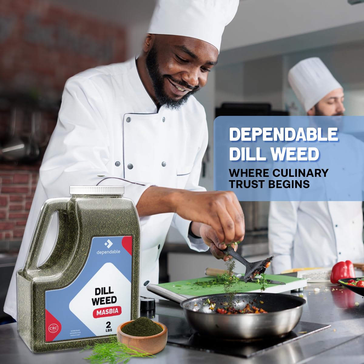 Dependable Foods Dill   Spice - 100% Natural, Non-GMO, Salt-Free Seasoning - 2 Lb. Bulk Jar, Kosher, Allergen-Free