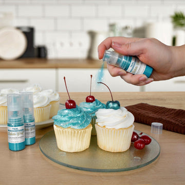 Tinker Dust - Teal (4G 1X Mini Pump) Edible Glitter For Desserts, Beverages, Cupcakes, Cake Pops And Cookies By Bakell