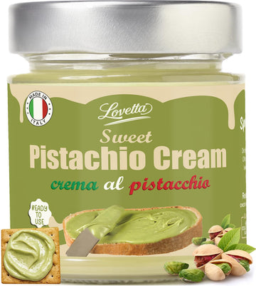 Pistachio Cream 200g (7.05 oz) - Sweet Italian Pistachio Butter, Paste & Spread, Crema de Pistachios Dubai - Cream for Dubai Cho