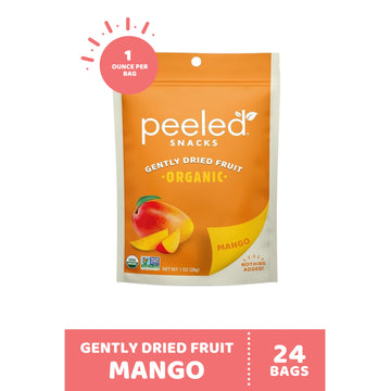 Peeled Snacks Organic Dried Mango – Vegan Snack, 1 Oz (Pack of 24)