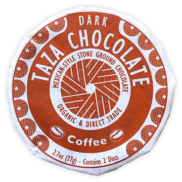 Taza Chocolate Organic Mexicano Disc 55% Dark Chocolate, Coffee, 2.7 Ounce (12 Count), Vegan