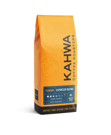 Kahwa Cuban Coffee Beans, Cubano Dark Roast Espresso Blend, Whole Bean Coffee, 1 Lb Bag